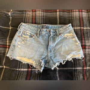 Distressed Denim Shorts Abercrombie low rise size 4